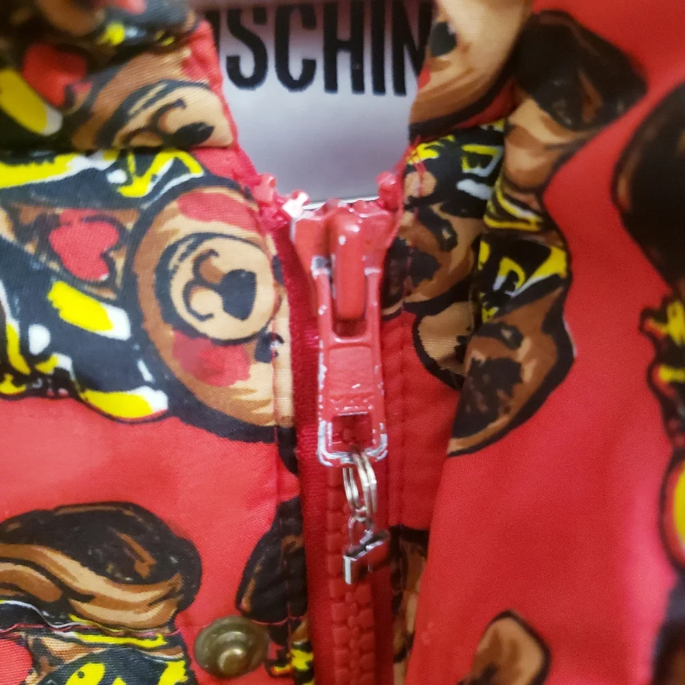 Moschino Bambino Red Puffer Coat, Size 6A